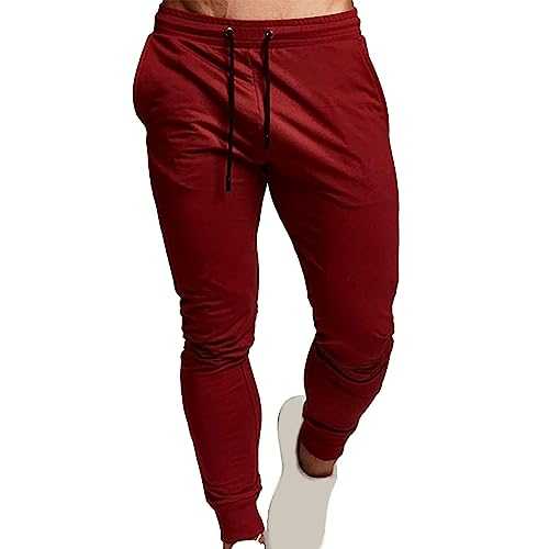 Men's Open Hem Jog Trousers Jogging Bottoms - Mens Track Suit Bottom Casual Elasticated Waist Tracksuit Bottoms Cotton Joggers Jogging Jog Trousers Leisure Gym Sports Yoga Open Hem Pants