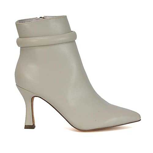 ESSEX GLAM Womens Pointed Toe Ankle Boots Ladies Stiletto Kitten Heel Booties Size 3-8