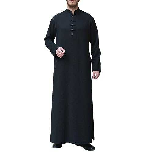 Men's Long Sleeve Shirts Super Soft Dress Shirts Jersey Cotton Crew Neck Short-Sleeve Classic Fit Workout Premium Weight Dress Shirt with Button Cuff M-XXL