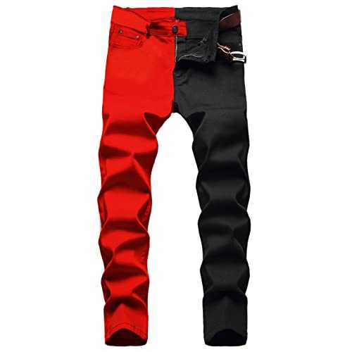 Patchwork Hippy Trousers for Men, Two Tone Mens Chino Trousers Slim Fit, Mens Trousers Casual Smart, Slim Fit Suit Trousers Men, Outdoor Trousers for Men, Waist Trousers, Slim-Fit, Party