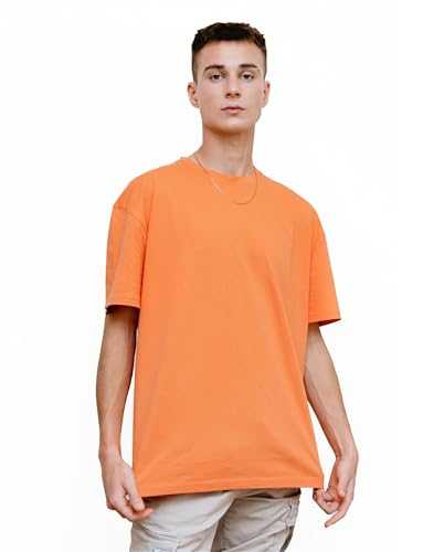 T-TAM Unisex Oversized Cotton T-Shirt Round Neck Short Sleeve Letter Print T-Shirt Quality Material Size XS S M L XL