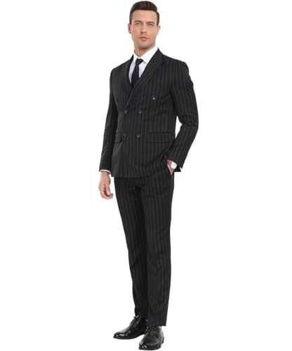 Men's Suit Set,3 Pieces Plaid Suit for Men Slim Fit Formal Bussiness Wedding Suit Prom Tuxedos Suit Blazer Vest Pant