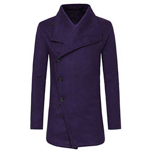 PPPPA Men's Wool Woolen Coat Long Trench Coat Winter Casual Jacket Slim Fit Overcoat Wool Trench Coat Casual Business Slim Mens Coats Thick Wool Coats Winter Jacket Long Elegant Outwear Slim