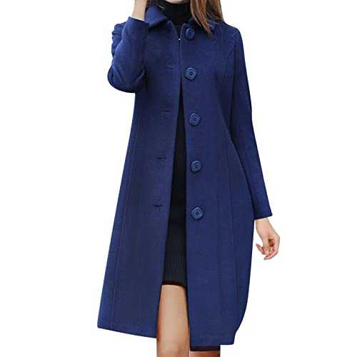 Women's Winter Wool Coat, Button-Up Long Coat for Ladies, Elegant Full-Length Overcoat, Slim Fit Casual Wool Blend Jacket, Classic Warm Outerwear for Winter, Elegant Warm Overcoat for Ladies