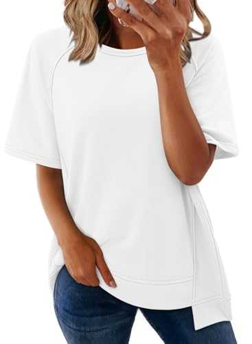 KISSMODA Womens Plus Size Tops Summer Oversized Tshirts Business Casual Outfits Short Sleeve Blouse Basic Clothes 2025