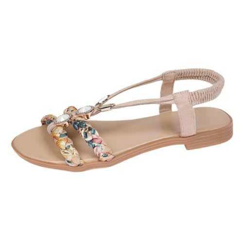 Generisch Women's Shoes Ankle Boots Flat Women Shoes Soft Sole Wedge Sandals Boho Fashion Beach Flip Flops Shoes Sandals Small Shoes Women Ankle Boots