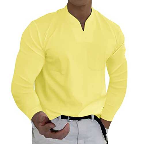 Amazoon UK Striped T Shirts for Men Long Sleeve Polo Shirts Mens Value Collar Mens Long Sleeve Polo Men's T-Shirts 5XL Weight Breathable Work Sports Casual Tops
