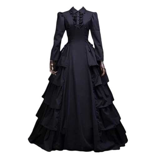 Black Gothic Victorian Dress Steampunk Medieval Renaissance Civil War Ball Gown Costumes