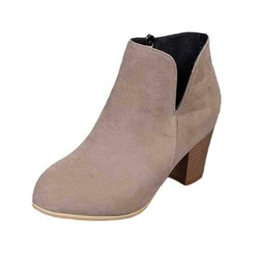 Women's Ankle Boots, Modern Short Boots Classic Ankle Boots Slip on Comfort Booties Chunky High Heel Pointy Toe Ladies Boots Fashion Wide Fit Chelsea Boots Side Zip Stylish Walking Shoes