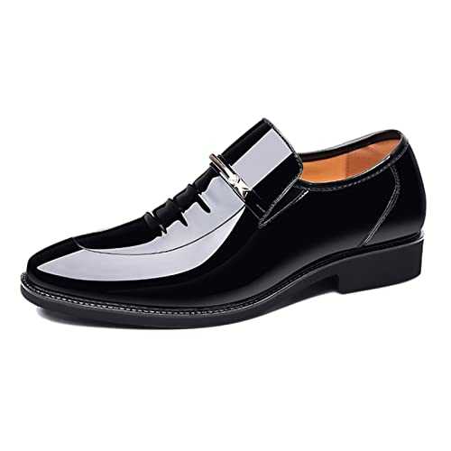 Men's Patent Leather Shoes Mocassins Loafers Business Oxfords Dress Shoes for Men