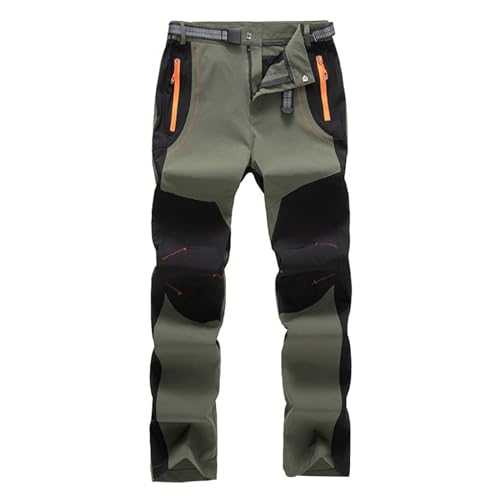 Waterproof Trousers Men - Mens Hiking Pants Lightweight Snow Ski Mountaineering Pant Outdoor Windproof Pant Regular Straight Trouser Stretch Tracksuit Bottoms Casual Training Pant with Zip Pockets