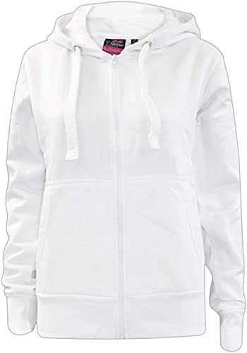 STAR FASHION Ladies Hoodie Zip Up Women's Plain Sweatshirt Fleece Full Zipper Hooded Long Sleeve Jacket Zipped Top Size | UK Small-XL |