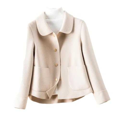 Hdhdeueh Women's Double-Sided Wool Coat Short Woolen Coats Black Card Igan Outerwear