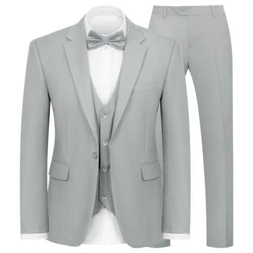 WYWK Men's 3-Piece Suit for Men Slim Fit Single Button Blazer Jacket Vest Pants Set Banquet Prom Wedding Business Party