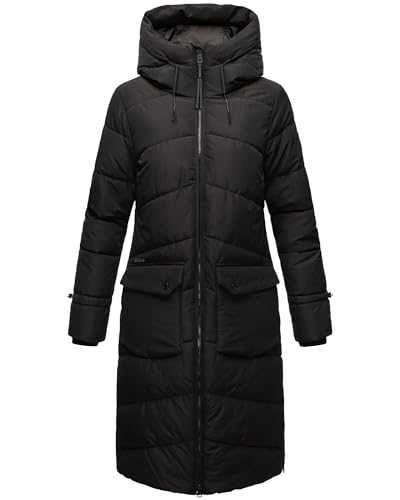 MARIKOO Tomomii XVI Women's Winter Coat Warm Quilted Coat Long with Hood and Slits XS - XXL