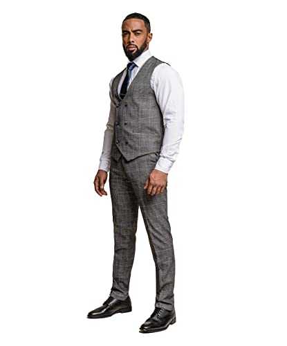 Premium Men's Double Breasted Plaid Suit, Formal Set for Weddings Business and Special Events