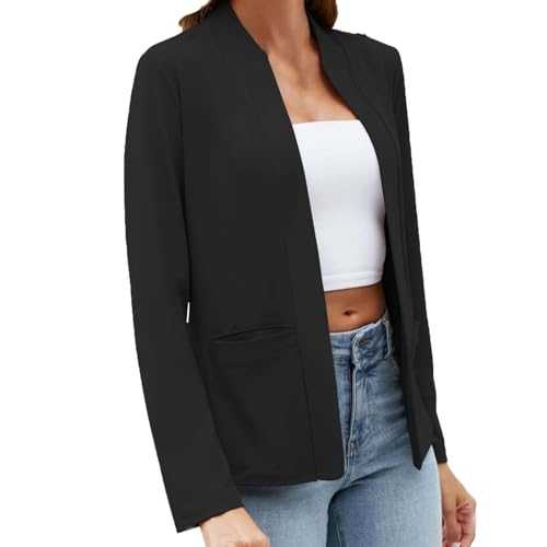 Cardigans for Women UK Sale Clearance Long Sleeve Casual Open Front Jacket Autumn Ribbed Knit Lightweight Outerwear with Pockets Ladies Long Length Cardigan Sweater