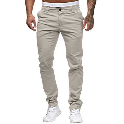 Mens Cotton Trousers Stretch Dress Pants Skinny Suit Pants Khaki Pants Colored Pants Slim Fit Slacks Tapered Lightweight Chino Pants Casual Business Trousers Solid Lounge Trousers Formal Work Pants