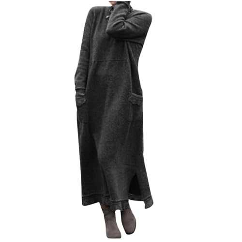 Winter Dresses For Women Long Sleeve | Sweatshirt Dress With Pockets Thickening Sweater Dress Warm Corduroy Dress Temperament Jumper Dress Loose Wool Dress Elegant Bodycon Dress Fashion Tunic Dress