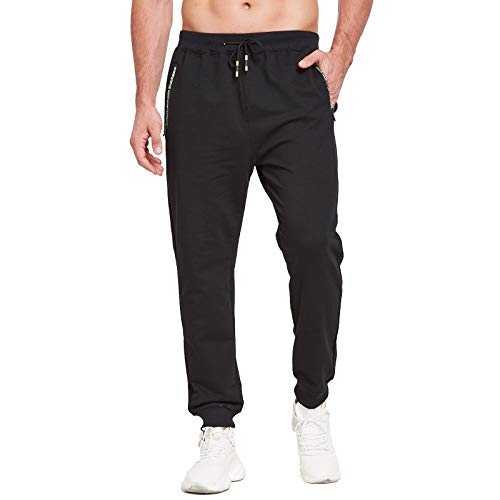 JustSun Tracksuit Bottoms Mens Joggers with Zip Pockets