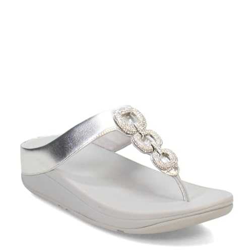 Women's Fino Crystal-chain M/Leather Toe-Post Sandals