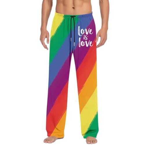 Men's Slim Fit Suit Trousers Rainbow Costume Rainbow Flag LGBT Love Tolerance Pride Month Trousers Pride Outfit Striped Fabric Trousers Comfortable Leisure Trousers Hawaiian Beach Trousers