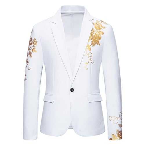 Generisch Men's 2-Piece Waistcoat and Trousers Set, Slim Fit, Wedding Suit for Men with Tie, Tuxedo Set for Business, Christmas Jacket for Business, White, M
