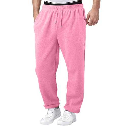 vejtmcc Men's Tracksuit Bottoms, Cotton Jogging Trousers, Gym Sports Trousers, Winter Track Pants with Zip, Wide Baggy Sweatpants, Warm Men's Sweatpants, Regular Fit, Streetwear, red, XXL