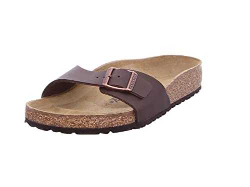 Womens Madrid Dark Brown Birko-Flor Summer Sandals - Dark Brown - 5