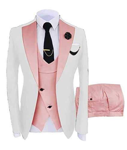 Mens Suits 3 Piece Slim Fit Classic Business Tuxedo Blazer Waistcoat Trousers Wedding Party Prom Suit Set for Men