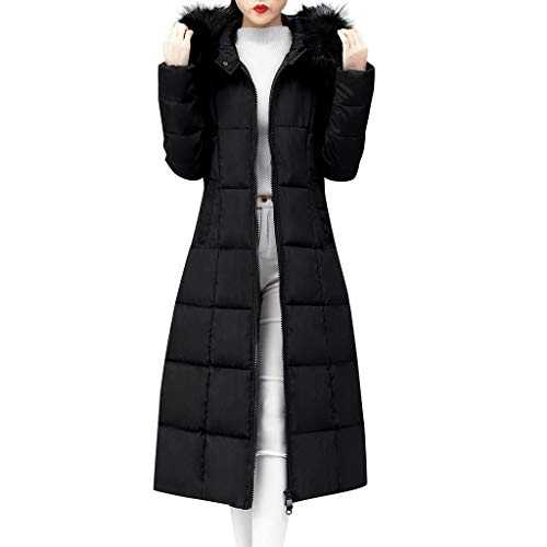Long Coats for Women UK,Ladies Maxi Puffer Coats Longline Padded Jacket Winter Warm Quilted Long Parka Coats Hooded Down Coat with Fur Hood for Ladies UK Sale Clearance