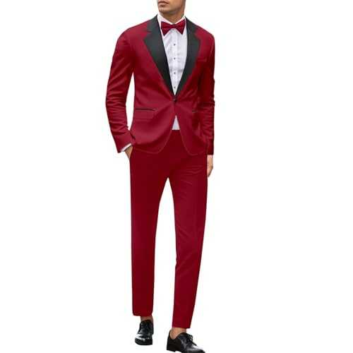 Men's White Suit with Collar 2 Pieces Wedding Party Suit Jacket Slim Fit Blazer Long Sleeves for Weddings 2025 Students Prom Button and Tie Elegant Business