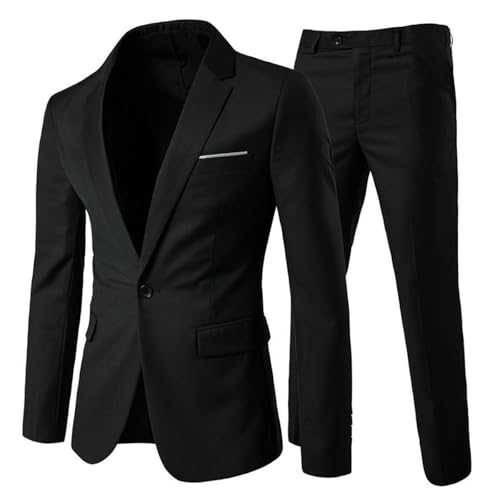 Allthemen Mens Suits 2 Piece Slim Fit Wedding Dress Suit One Button Business Suit Blazer Jackets Trousers