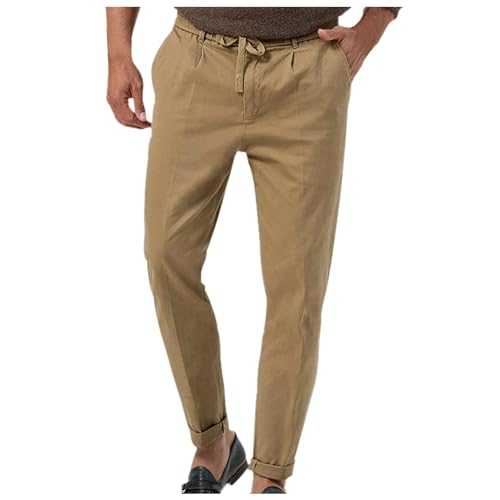 Mymyguoe Suit Trousers Men's Slim Fit Chino Trousers Men's Loose Business Casual Trousers Plain Elasticity Chino Trousers High Waist Suit Trousers Lightweight Work Pants Straight Trousers Dungarees