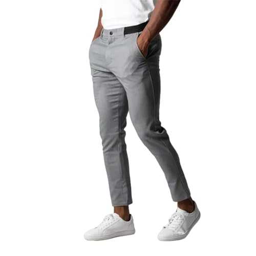Business Trousers Men's Stretch Regular Fit Casual Trousers Men's Slim Fit Suit Trousers Cotton Casual Trousers Lightweight Breathable Outdoor Trousers Elegant Comfortable Men's Trousers Everyday