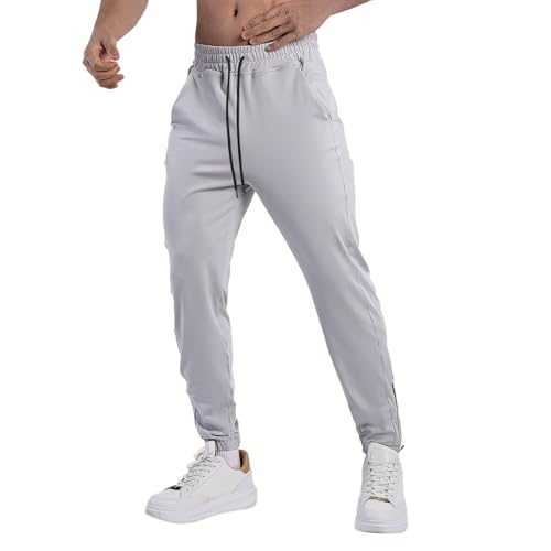 RUMAOZIA Tracksuit Bottoms, Sports Trousers, Men's Jogging Bottoms, Long Sweatpants, Elastic Waistband, Zip Pockets, Casual Trousers, Workout Running Training Trousers for Sporty and Casual Leisure,