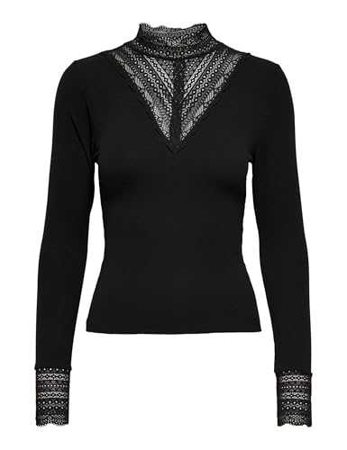 ONLY Women's Onltilde L/S High Neck Lace Top JRS Longsleeve T-Shirt