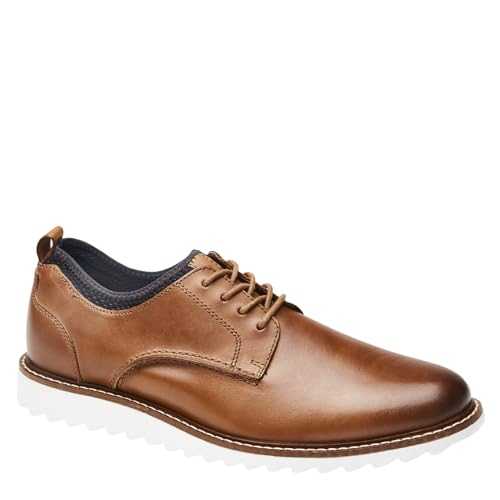 Johnston & Murphy Men’s Duncan Plain Toe Shoes | Casual Shoes for Men | Leather Upper | EVA Footbed & Lightweight EVA Outsole | Abrasion Resistant Durability