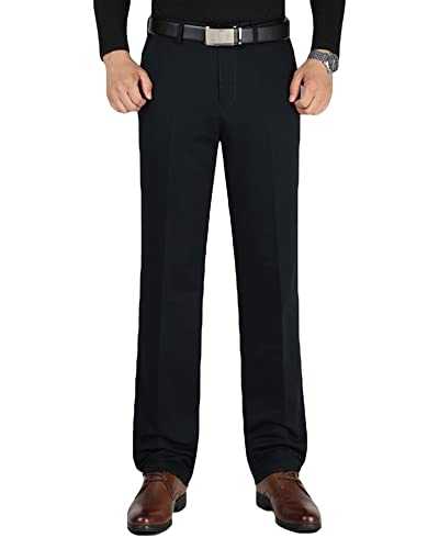 Men's Tapered Stretch Brathable Flexible Trouser Golf Pants Formal Elasticated Trouser Suit Trousers Straight Leg Office Stretch Slim Fit Suit Pants Wrinkle-Resistant Pants