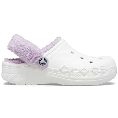 Baya Lined Fuzz-Strap Clog White/Lavender Size 12 UK Men