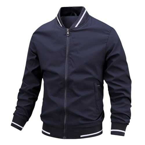 Mens Jackets Smart Casual-Summer Bomber Jacket Leisure Coat Men Varsity Harrington Jackets Cargo Outwear With Pockets Thin Holiday Outdoor Top
