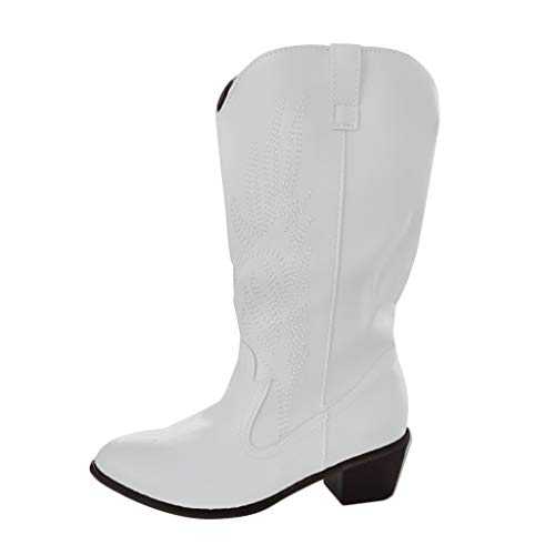 Wide Fit Cowboy Ankle Boots for Women Classic Embroidery Pointed Toe Western Cowboy Boots Western Style Low Heeled Cowboy Ankle Boots with Zipper Warm Lined Fall Winter Boots for Party Occasion