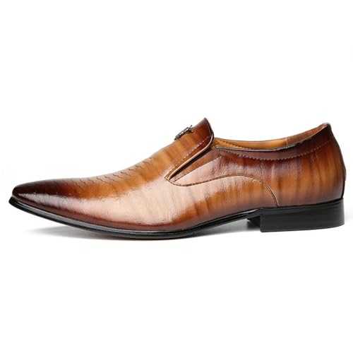 Mens Dress Shoes Oxford Shoes for Men Formal Pointed Slip on Business Tuxedo Shoes