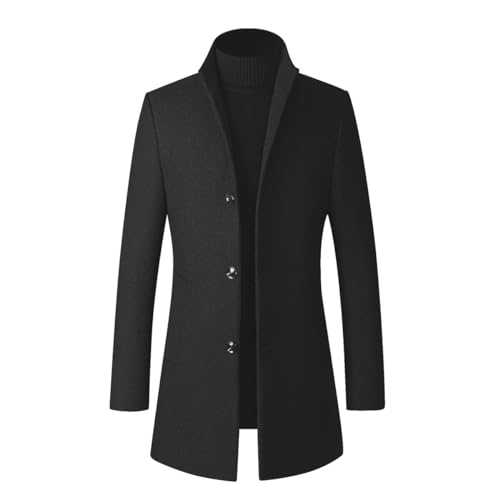 YOUTHUP Mens Thick Winter Coats, Black-Thick, M