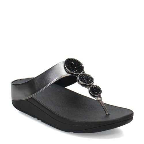 Women's Halo Bead-Circle Metallic Toe-Post Sandals