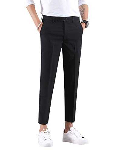 MOGU Ankle-Length Dress Pants for Men Slim Fit Cropped Trousers