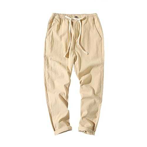 Yoga Trousers for Men UK Mens Chinos Trousers Casual Stretch Suit Trousers Cotton Chino Smart Pants Mens Fleece Tracksuit Bottoms Loose Fit Summer Lightweight Stretch Beach Vacation Pants with