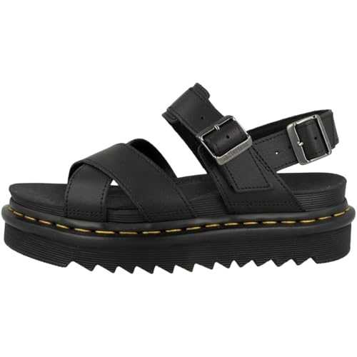 Platform Sandals Cross Straps, Serrated Sole, Color Black, Adjustable Buckles, Black/White, 6.5 UK