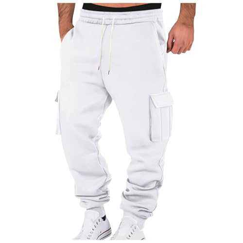 Men's Jogging Bottoms Long Sweatpants with Pockets Men's Cargo Jogging Pants Trouser Gym Running Workout Pants Athletic Drawstring Tapered Joggers Winter Tracksuit Bottoms Casual Joggers Pants