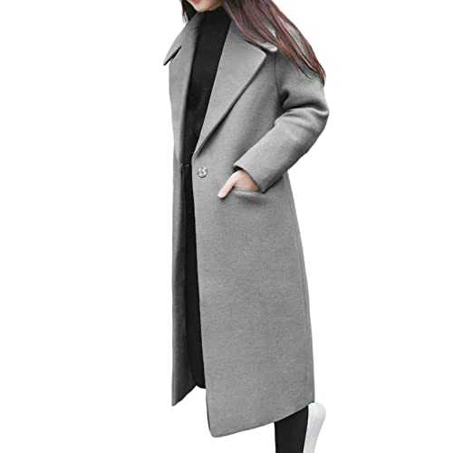 SHINROAD Women's Jacket Winter Coat Midi Length Loose Cardigan Pockets Thermal Single Button Soft Winter Overcoat